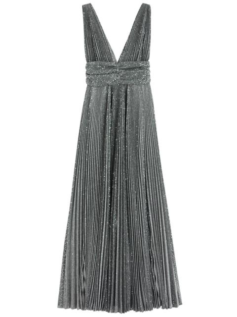 Dolce & Gabbana Sequin-embellished Pleated Lamé Gown