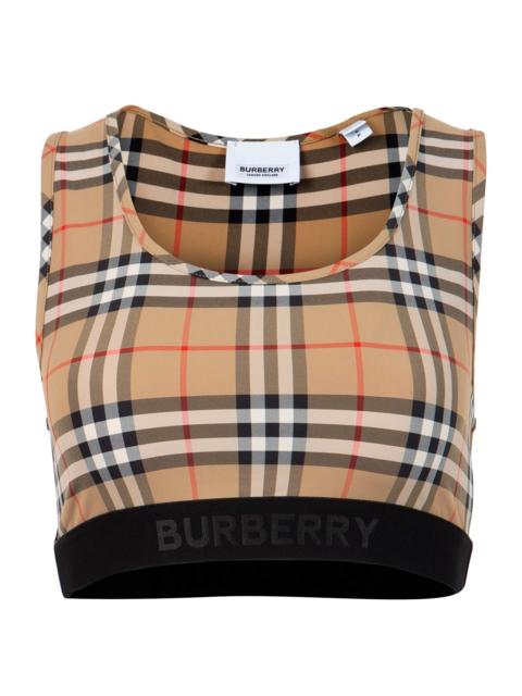 Burberry Logo Vintage Check Bra Top Archive Beige