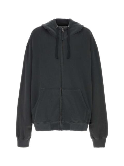 Maison Margiela Maison Margiela Men Graphite Cotton Oversize Sweatshirt