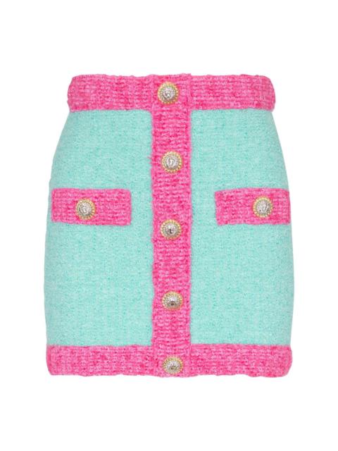 Balmain button-embellished bouclÃ© mini skirt