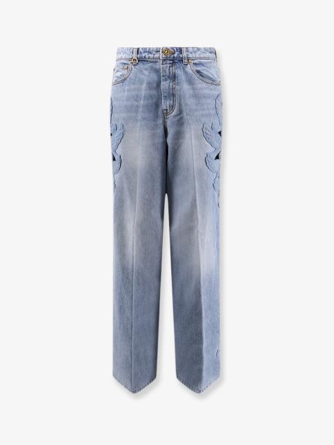Zimmermann Zimmermann Alchemy Applique Relaxed Flare Blue Denim Jeans