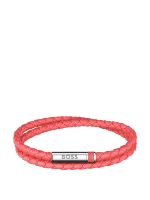 BOSS DOUBLE-BRAIDED CUFF WITH MAGNETIC LOGO CLOSURE