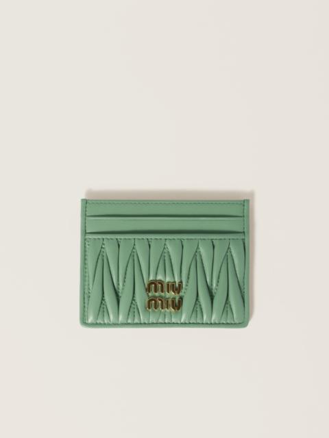 Matelassé nappa leather card holder