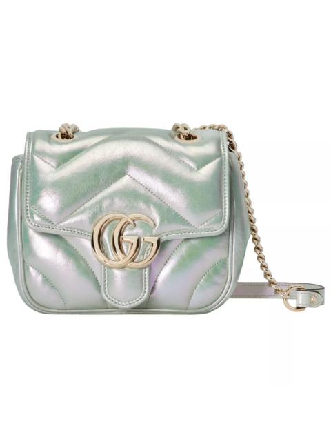 GUCCI GUCCI GG Marmont Mini Green Iridescent Qltd Shldr Bag