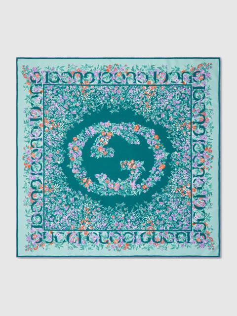 GUCCI Printed silk twill carré