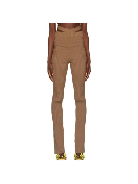 ANDREĀDAMO Tan Cut-Out Trousers