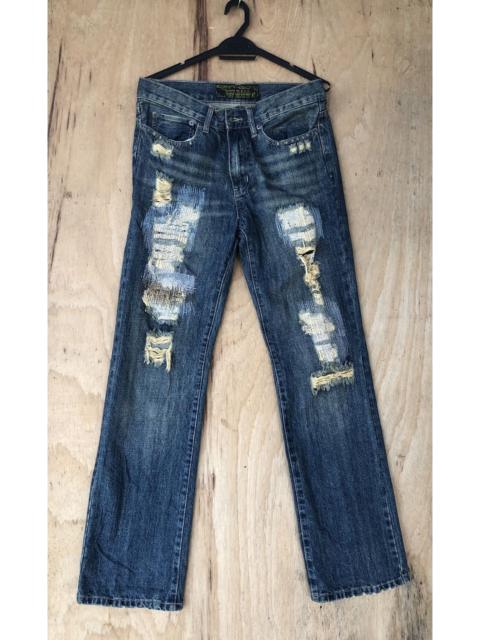 Other Designers Japanese Brand - Out Ball West Distressed Denim Styles 100% Cotton
