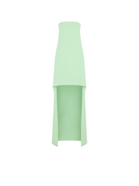 TOM FORD DOUBLE GEORGETTE STRETCH SILK ASYMMETRIC STRAPLESS COCKTAIL DRESS