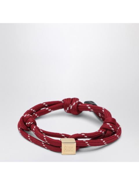 Miu Miu Amaranth Rope And Nylon Bracelet Women