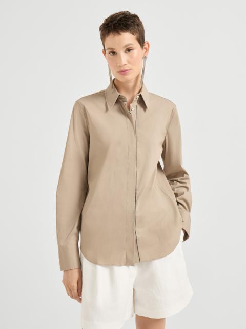 Brunello Cucinelli Stretch cotton poplin shirt with shiny trim
