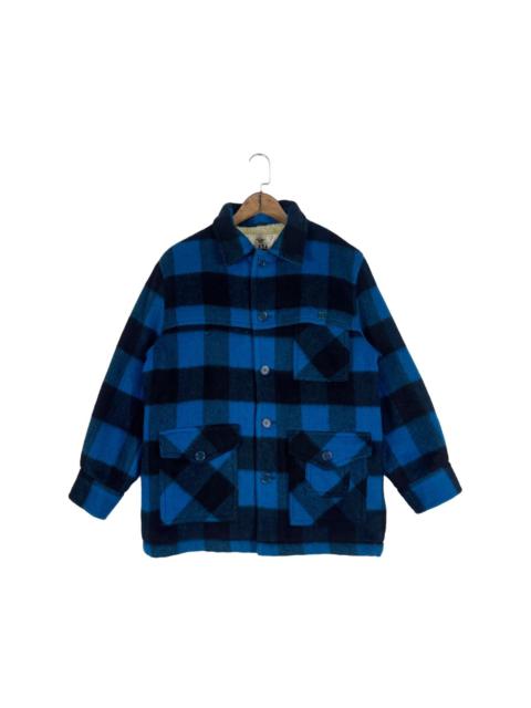 Other Designers Vintage Mackinaw Wool Cruise Jacket Blue Cobalt Black Filson