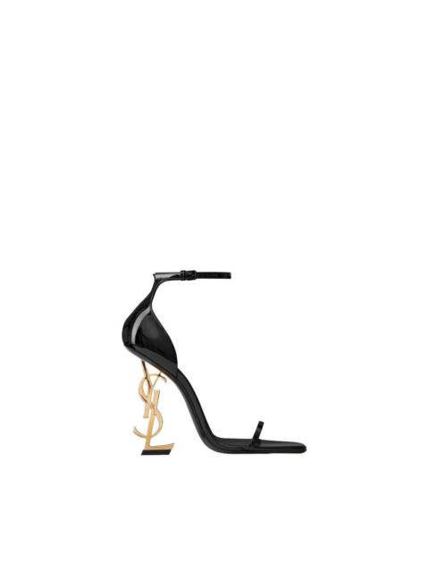 SAINT LAURENT SAINT LAURENT Opyum $1500 Black Patent Leather 110mm Sandals