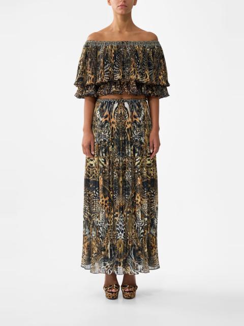 CAMILLA PLEATED MIDI SKIRT
