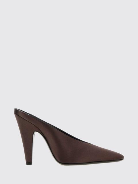 Alaïa Alaia Women Elegant High-Heeled Mules Alaia In Satin With A Cone Heel And Almond Toe