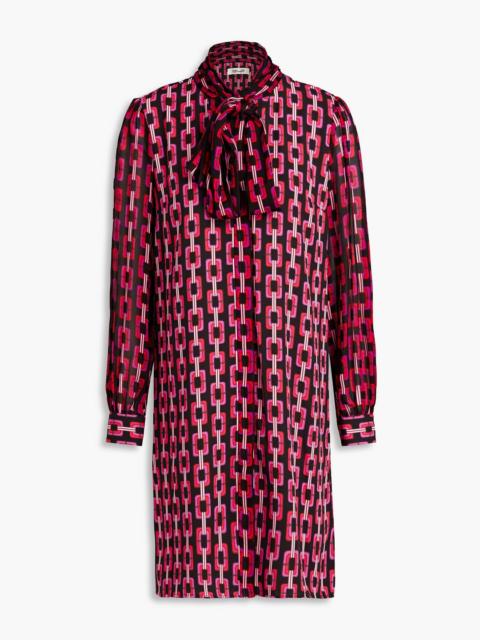 DIANE VON FURSTENBERG Prue pussy-bow printed crepe dress