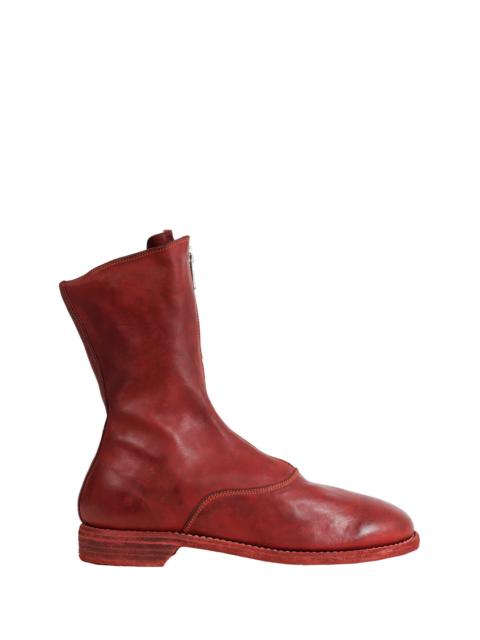 Guidi Zipped Brushed Leather Ankle Boots