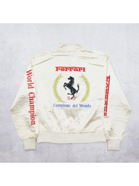 Other Designers Vintage 90s FERRARI World Champions By Style Auto Big Logo Spellout Embroidered Bomber Satin Racing 