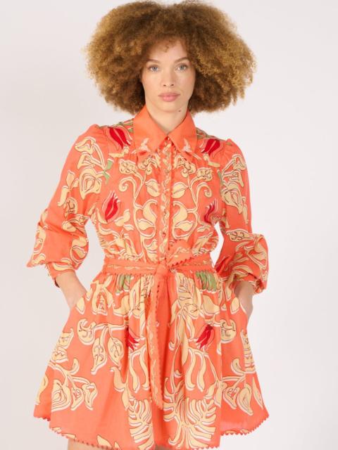 Poupette St Barth Mini Dress Conti - Orange Ritual