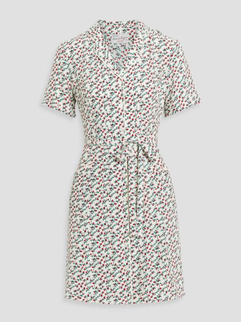 Other Designers Maria floral-print silk mini shirt dress