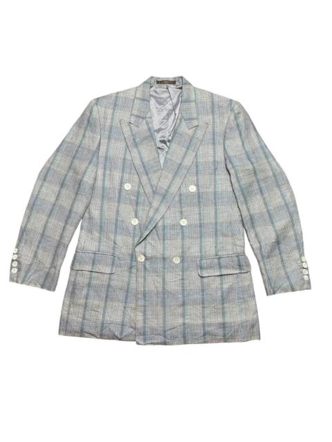 BALENCIAGA Vintage Givenchy Paris Double Breasted Plaid Blazer Designer