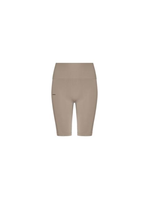 PANGAIA Womens Plant-Stretch Compressive Cycle Shorts - Taupe