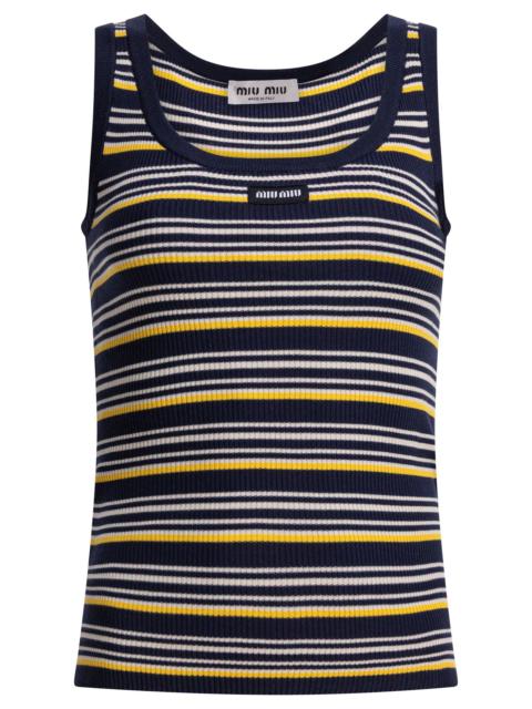 Miu Miu Miu Miu Cotton Tank Top With Logo
