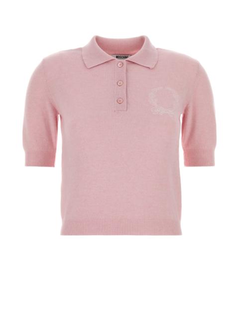 Moschino Pink knit polo shirt