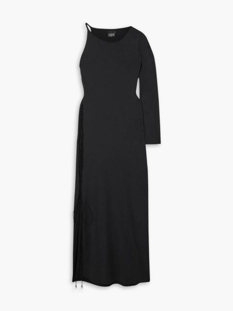 Other Designers Allegra one-sleeve tie-detailed stretch-jersey maxi dress