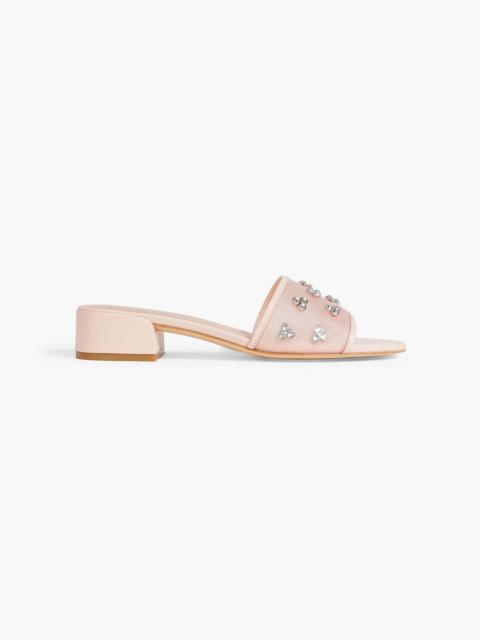 Stuart Weitzman Tammy crystal-embellished mesh mules