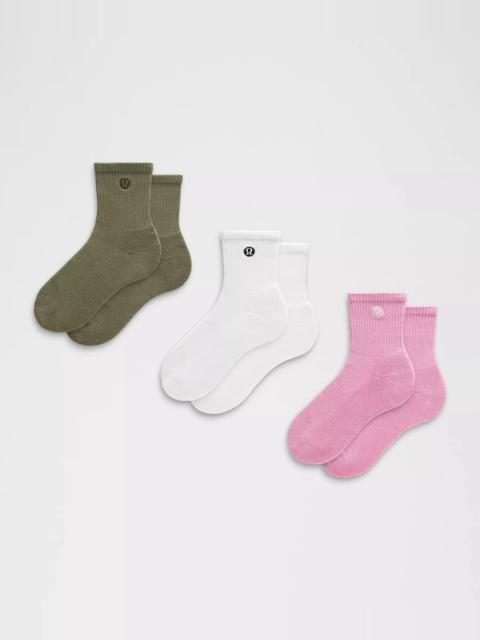 lululemon Unisex Daily Essential Quarter Socks *3 Pack