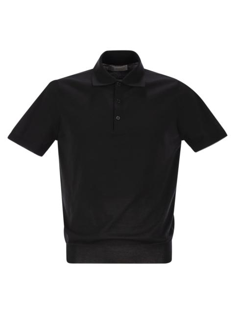 Brunello Cucinelli Men Lightweight Cotton Knit Polo Shirt
