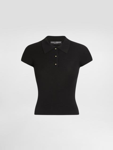 Dolce & Gabbana Ribbed viscose polo-shirt