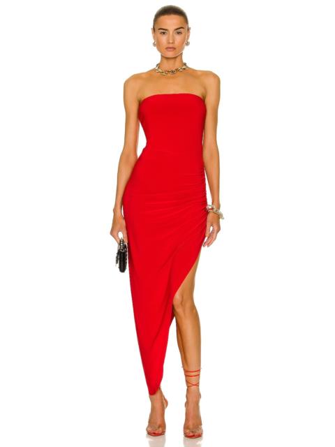 NORMA KAMALI Strapless Side Drape Gown