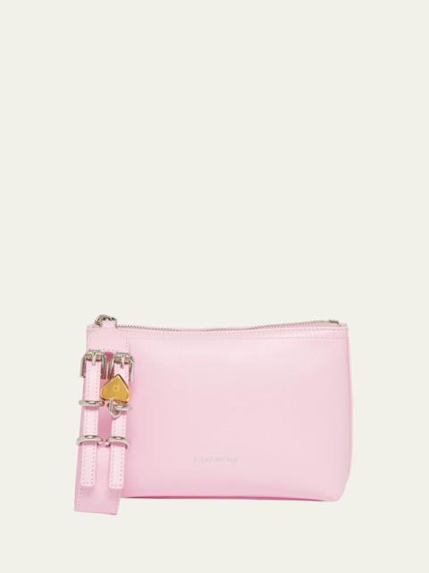 Givenchy Voyou Small Pouch Bag in Leather with Buckle and Heart Lock Wristlet