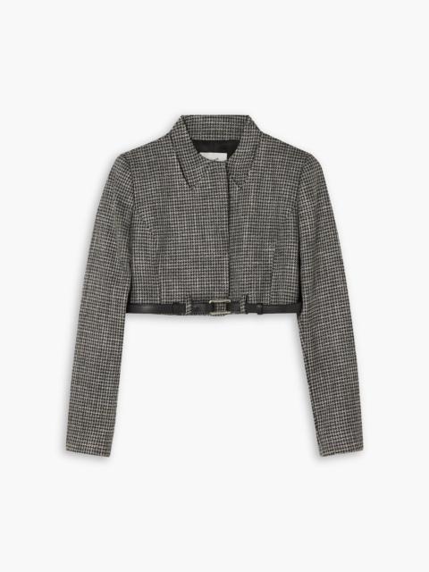 COPERNI Belted cropped checked metallic tweed jacket