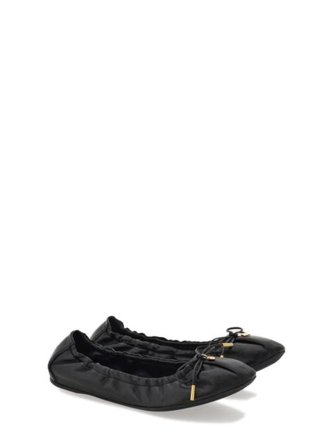 FERRAGAMO FERRAGAMO Joelle Elasticated Ballet Flat in Nero at Nordstrom