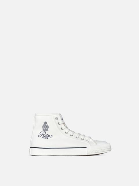 FRAME Ritz Unisex High Top Sneaker in Blanc