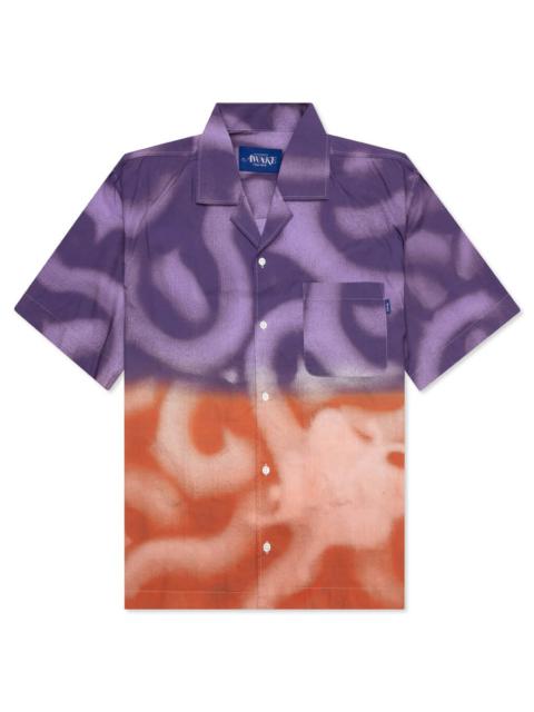 AWAKE NY AWAKE NY X MUNDO DIP DYED CAMP SHIRT - MAGENTA/ORANGE
