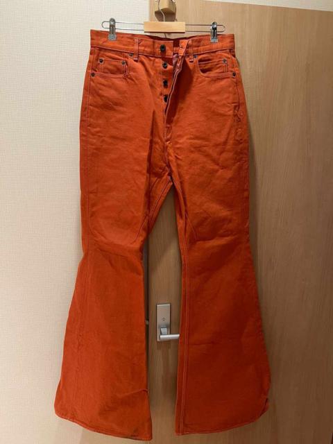 Rick Owens FW22 Drkshdw Bolas Bootcut Denim in Orange