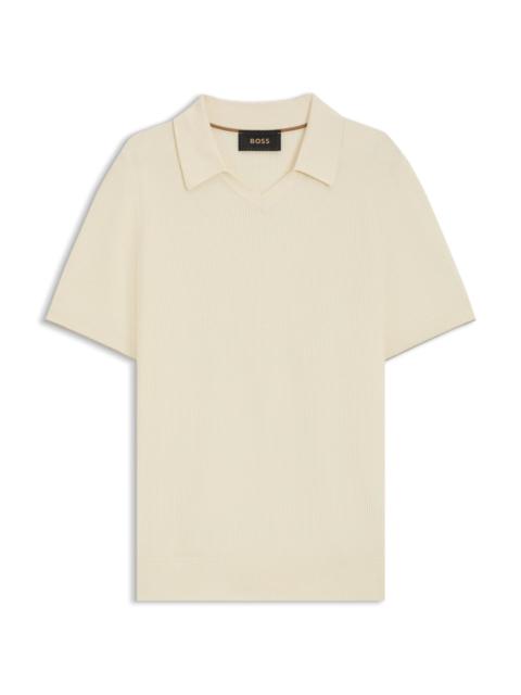 BOSS KNIT POLO SWEATER IN SILK AND COTTON