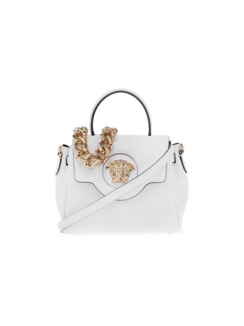 VERSACE VERSACE La Medusa Small White Leather Shoulder Bag New And A