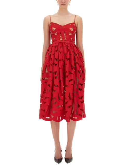 self-portrait Self-Portrait Women Embroidered Midi Dress With Bow