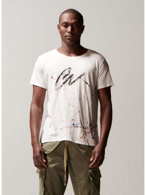 Greg Lauren Greg Lauren White Paint Splatter Tee