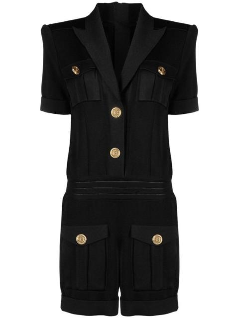 Balmain Peak Lapel Knitted Jumpsuit
