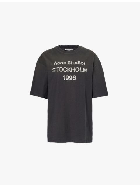Acne Studios Logo-print oversized-fit cotton and hemp-blend jersey T-shirt