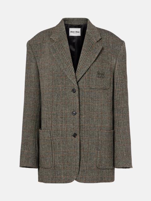 Miu Miu Chevron virgin wool suit jacket