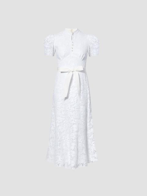 Erdem LAUREN WHITE LACE PUFF SLEEVE DRESS