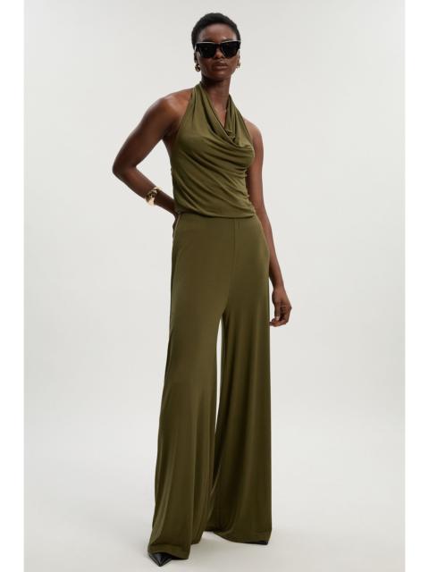 KAREN MILLEN Halter Neck Jersey Crepe Jumpsuit