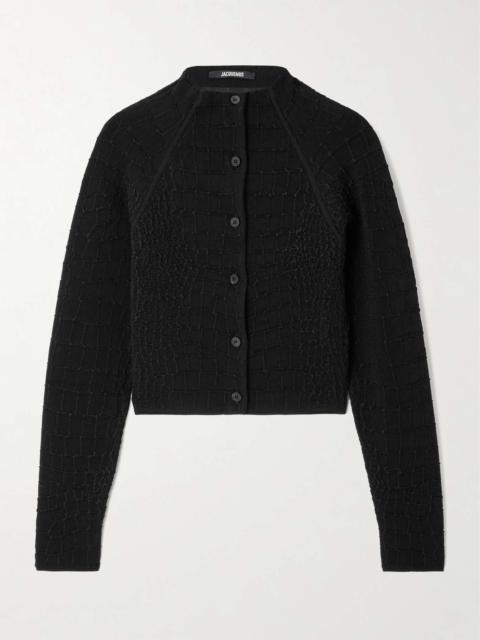 Scala jacquard-knit cardigan Black