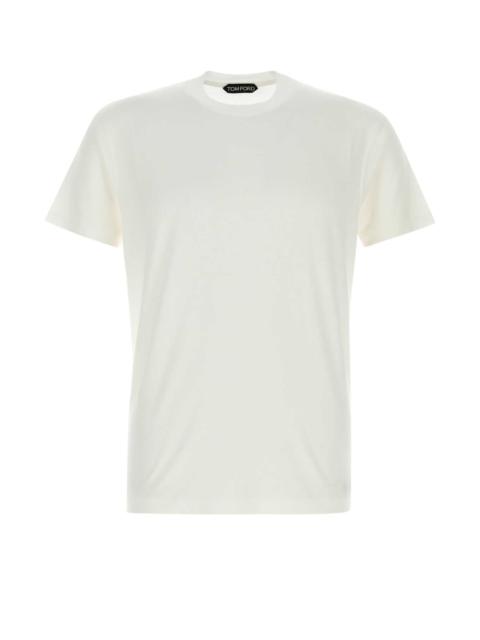 Tom Ford Men White Lyocell Blend T-Shirt